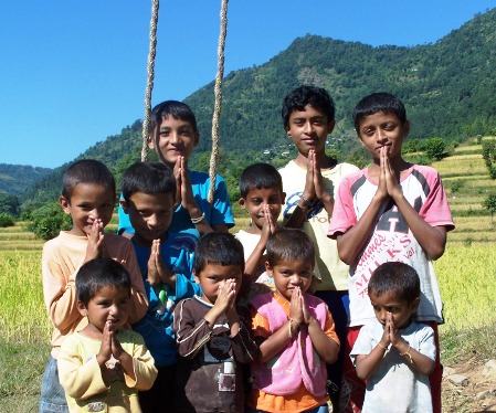 Dhampus kids say 'Namaste' to you